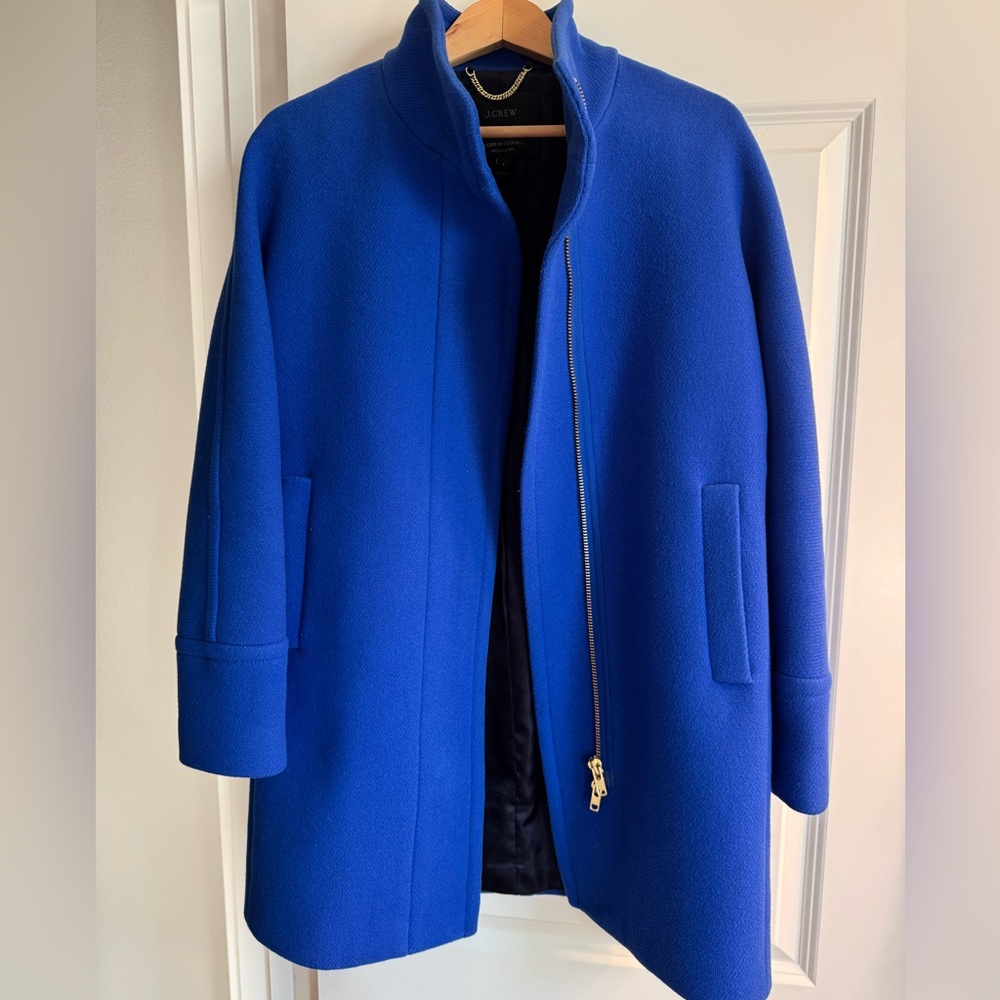 J. Crew Royal Blue Stadium Wool Coat